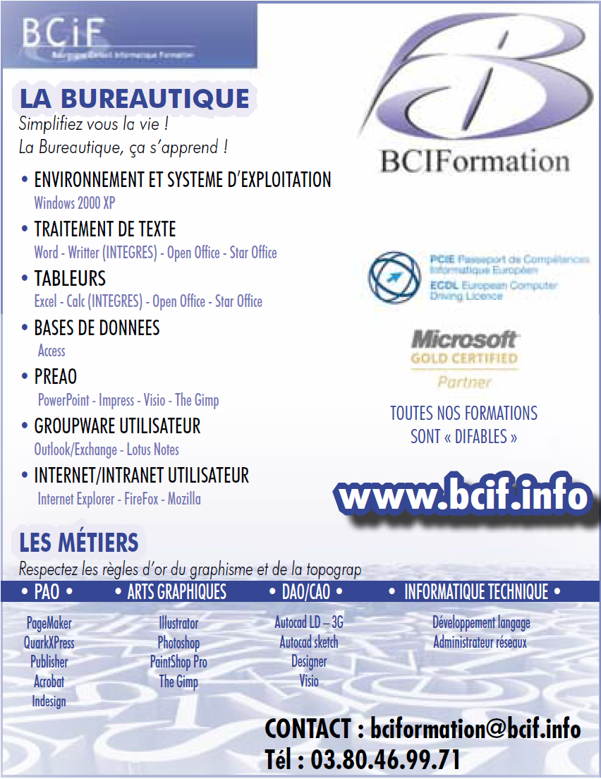 offre de formation  bci formation