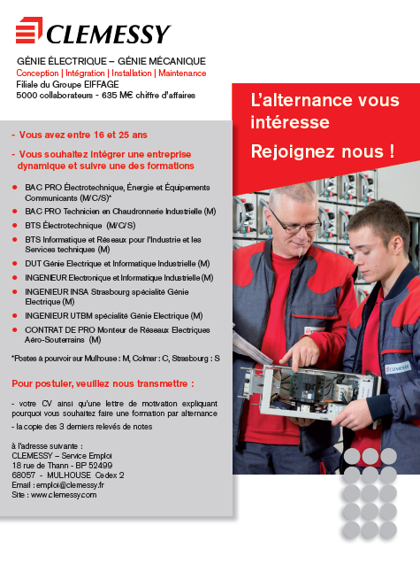 Formation - bts electrotechnique en alternance - clemessy