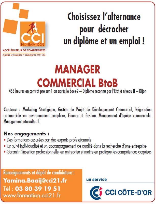 Formation - Manager Commercial B To B - Cci Formation