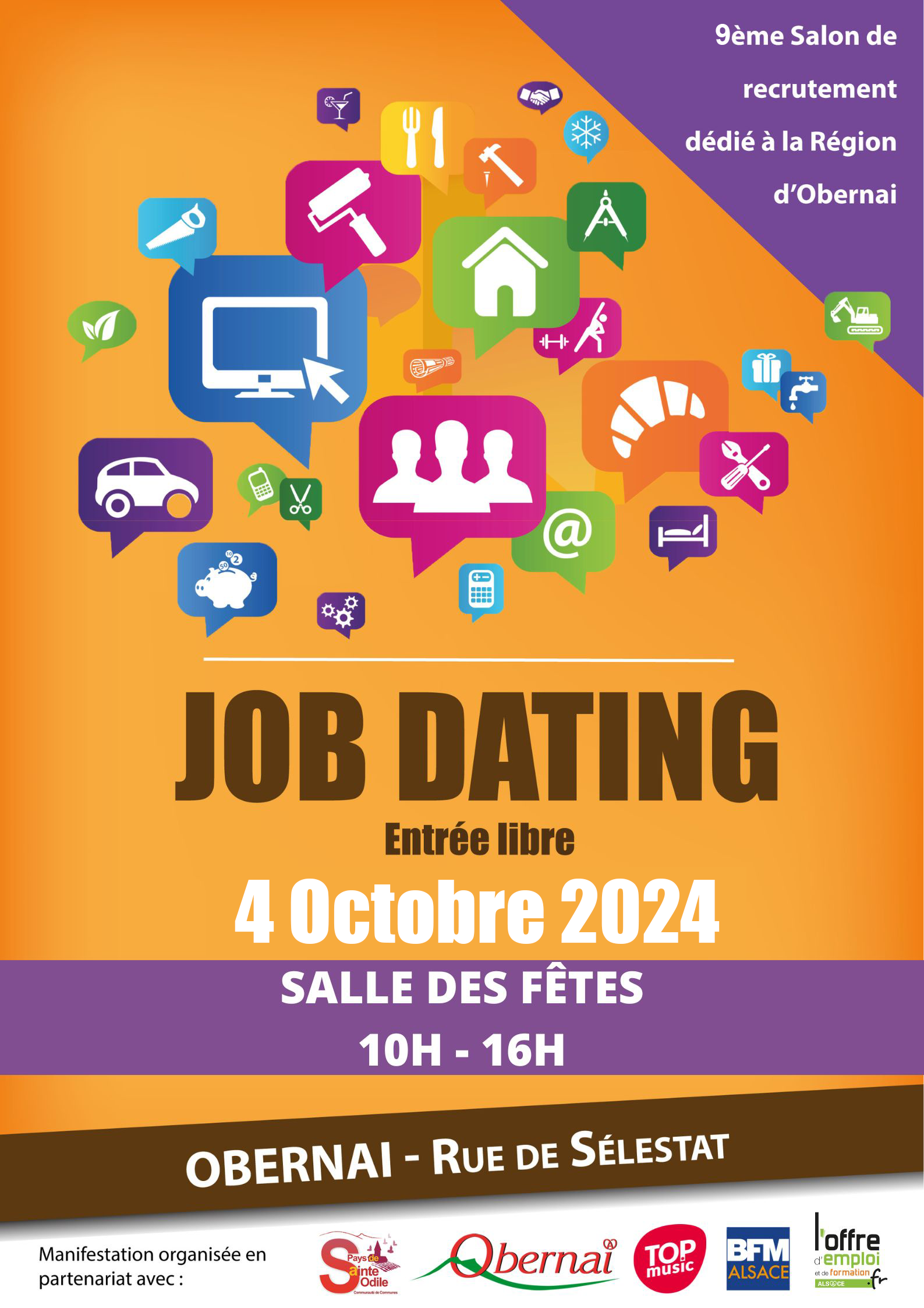 JOB DATING OBERNAI 4 OCTOBRE 2024 recrute JOB DATING - OBERNAI - le 4 OCTOBRE 2024